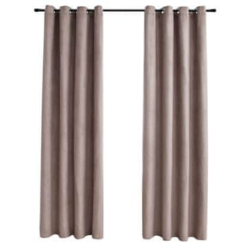 Vidaxl Zatemnitvene zavese z obročki 2 kosa taupe 140x245 cm