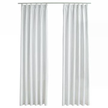 Vidaxl Zatemnitvene zavese z obešali 2 kosa umazano bele 140x175 cm