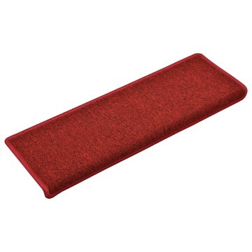 Vidaxl Stopniščne preproge 15 kosov 65x21x4 cm rdeče pravokotni rob
