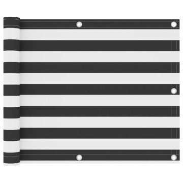 Vidaxl Balkonsko platno antracitno in belo 75x600 cm oksford blago