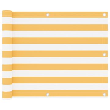Vidaxl Balkonsko platno belo in rumeno 75x300 cm oksford blago