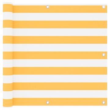 Vidaxl Balkonsko platno belo in rumeno 90x600 cm oksford blago
