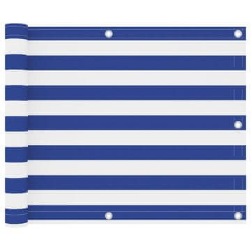 Vidaxl Balkonsko platno belo in modro 75x500 cm oksford blago