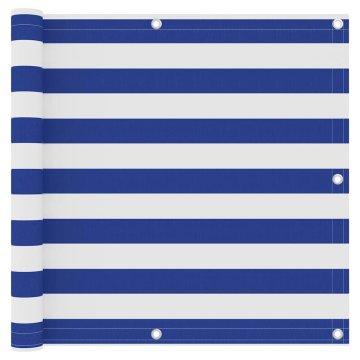Vidaxl Balkonsko platno belo in modro 90x300 cm oksford blago