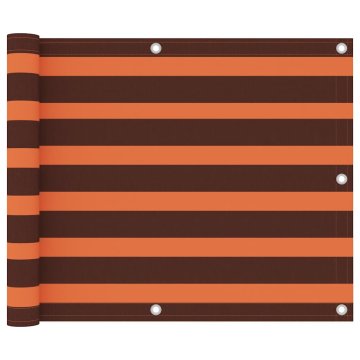 Vidaxl Balkonsko platno oranžno in rjavo 75x500 cm oksford blago