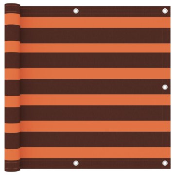 Vidaxl Balkonsko platno oranžno in rjavo 90x500 cm oksford blago
