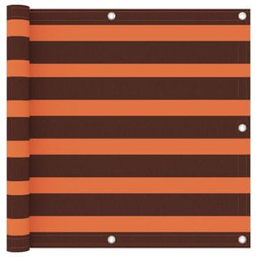 Vidaxl Balkonsko platno oranžno in rjavo 90x400 cm oksford blago