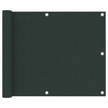 Vidaxl Balkonsko platno temno zeleno 75x400 cm oksford blago