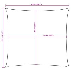 Vidaxl Senčno jadro oksford blago kvadratno 2,5x2,5 m rumeno