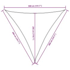 Vidaxl Senčno jadro oksford blago trikotno 3,6x3,6x3,6 m modro