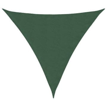 Vidaxl Senčno jadro oksford blago trikotno 5x5x5 m temno zeleno