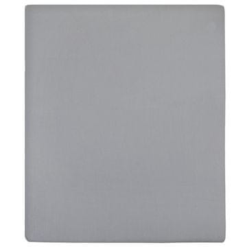 Vidaxl Napenjalna rjuha 2 kosa siva 140x200 cm bombaž