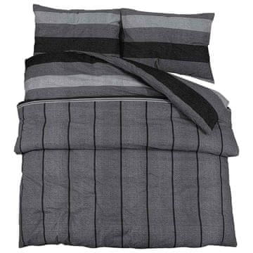 Vidaxl Posteljnina temno sivo 260x220 cm bombaž
