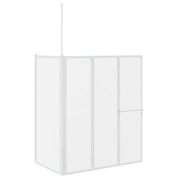 Vidaxl Stena za tuš L oblike 70x120x137 cm 4 paneli zložljiva