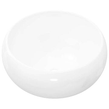 Vidaxl Umivalnik iz keramike okrogel 40x15 cm