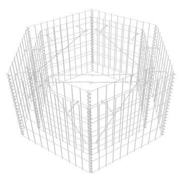 Vidaxl Šestkotna visoka greda gabion 100x90x50 cm