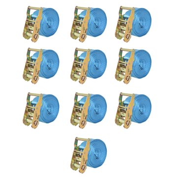 Vidaxl Tovorni vezni trak 10 kosov 2 toni 6mx38mm modre barve