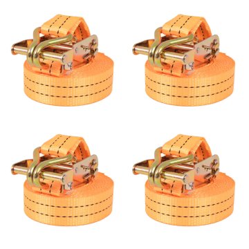 Vidaxl Tovorni vezni trak 4 kosi 1 tona 6mx38mm oranžne barve
