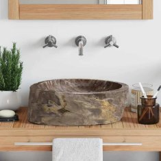 Vidaxl Umivalnik 45x35x15 cm fosilni kamen krem