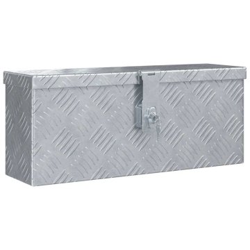 Vidaxl Skrinja iz aluminija 48,5x14x20 cm sive barve