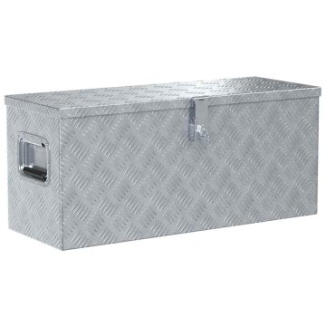 Vidaxl Skrinja iz aluminija 80x30x35 cm srebrne barve