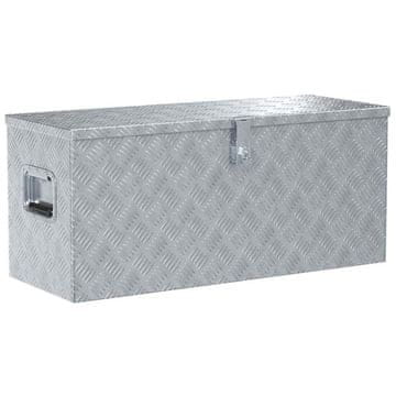 Vidaxl Aluminijasta škatla 90,5x35x40 cm srebrna