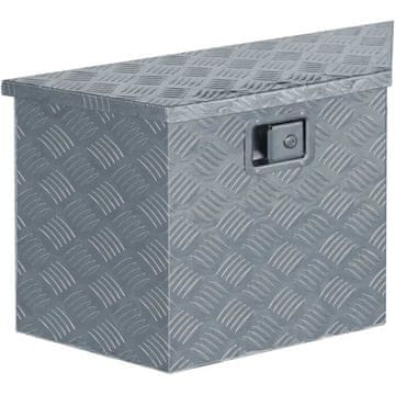 Vidaxl Skrinja iz aluminija 70x24x42 cm trapezoid srebrne barve