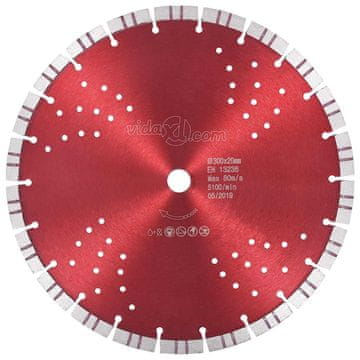 Vidaxl Diamantni rezalni disk s turbo in luknjami iz jekla 300 mm