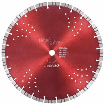 Vidaxl Diamantni rezalni disk s turbo in luknjami iz jekla 350 mm