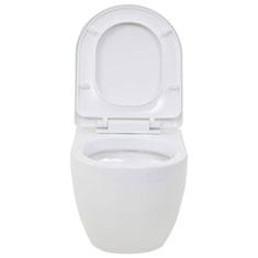 Vidaxl Viseča WC školjka keramična bela