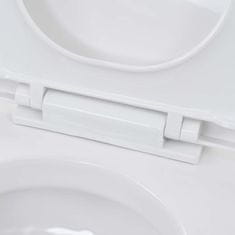 Vidaxl Viseča WC školjka keramična bela