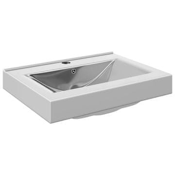 Vidaxl Umivalnik z odprtino za odtekanje 60x46x16 cm keramičen