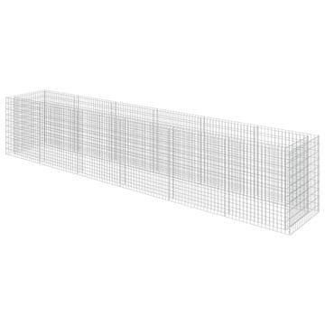 Vidaxl Visoka greda gabion pocinkano jeklo 540x90x100 cm