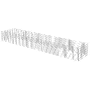 Vidaxl Visoka greda gabion pocinkano jeklo 450x90x50 cm