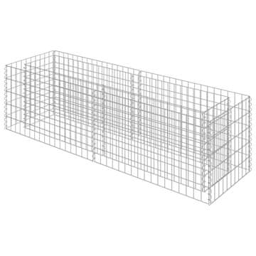 Vidaxl Visoka greda gabion pocinkano jeklo 180x50x50 cm