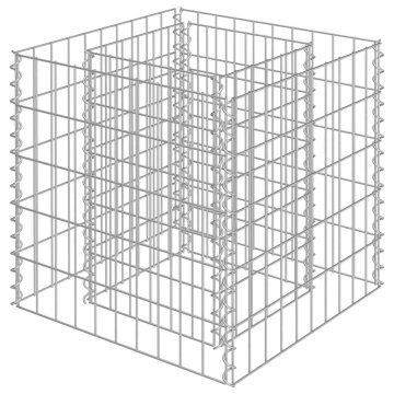 Vidaxl Visoka greda gabion pocinkano jeklo 50x50x50 cm