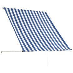 Vidaxl Zložljiva tenda 150x150 cm modra in bela