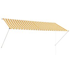 Vidaxl Zložljiva tenda 300x150 cm rumena in bela