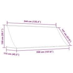 Vidaxl Zložljiva tenda 350x150 cm oranžna in rjava