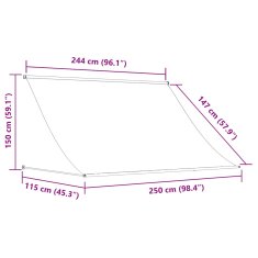 Vidaxl Zložljiva tenda 250x150 cm krem