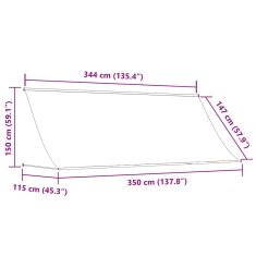 Vidaxl Zložljiva tenda 350x150 cm antracit