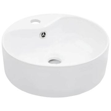 Vidaxl Umivalnik z odprtino za odtekanje 36x13 cm keramičen