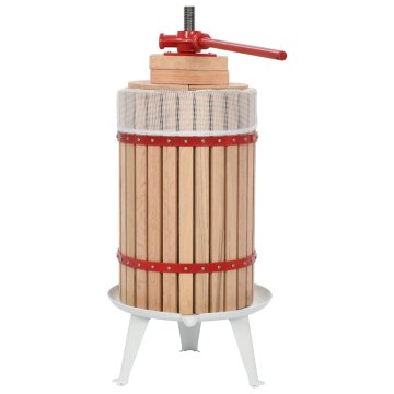 Vidaxl Preša za sadje in vino z vrečo iz blaga 24 L hrastovina
