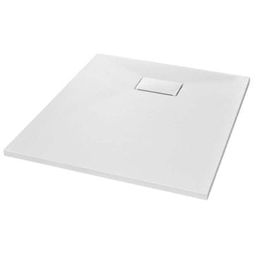 Vidaxl Kad za tuš SMC bela 90x70 cm