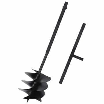 Vidaxl Zemeljski vrtalnik z ročajem 250 mm jeklo črn