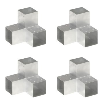 Vidaxl Spojniki za stebre 4 kosi Y oblike pocinkana kovina 101x101 mm