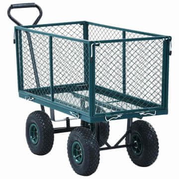 Vidaxl Vrtni ročni voziček zelen 350 kg