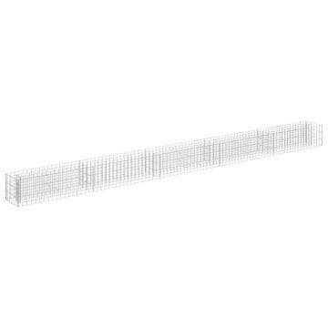 Vidaxl Visoka greda gabion pocinkano jeklo 450x30x30 cm