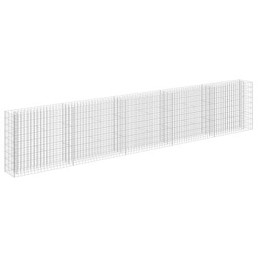Vidaxl Visoka greda gabion pocinkano jeklo 450x30x90 cm