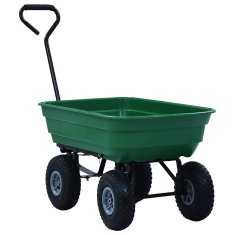 Vidaxl Vrtni ročni voziček 300 kg 75 L zelen
